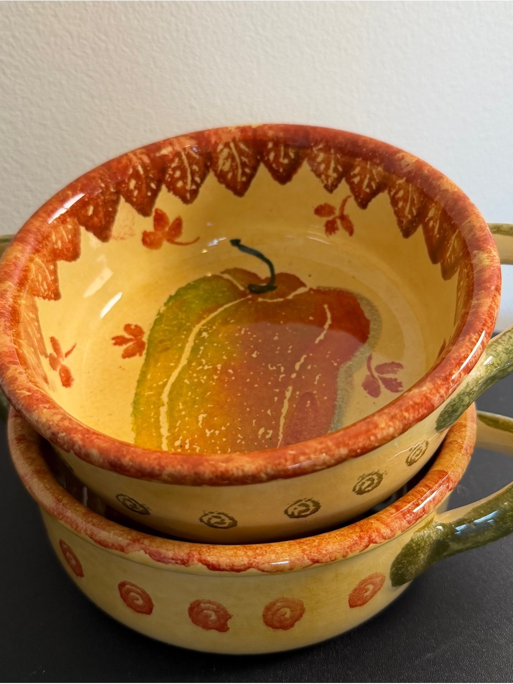 Italica Ars pottery casserole dishes made in Italy.